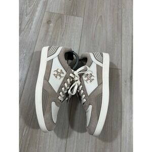 TORY BURCH Clover Court panelled suede sneakers Size 10.5 M
